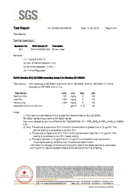 Certificate Of Red Line Laser Module